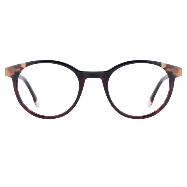 Oval Black/Tortoiseshell Eyeglasses
