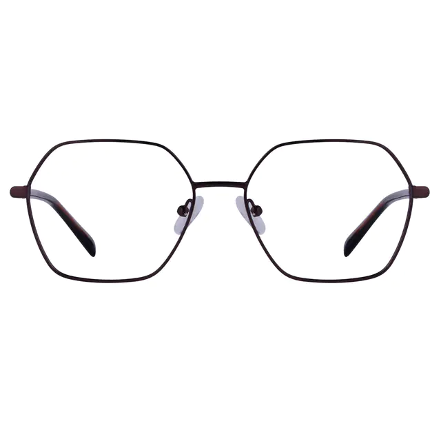 Geometric Brown Eyeglasses