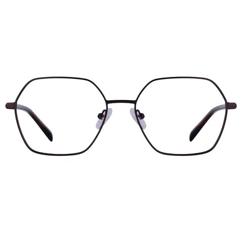 Geometric Brown Eyeglasses