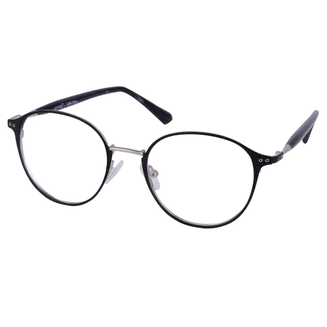 Round Black Silver Eyeglasses