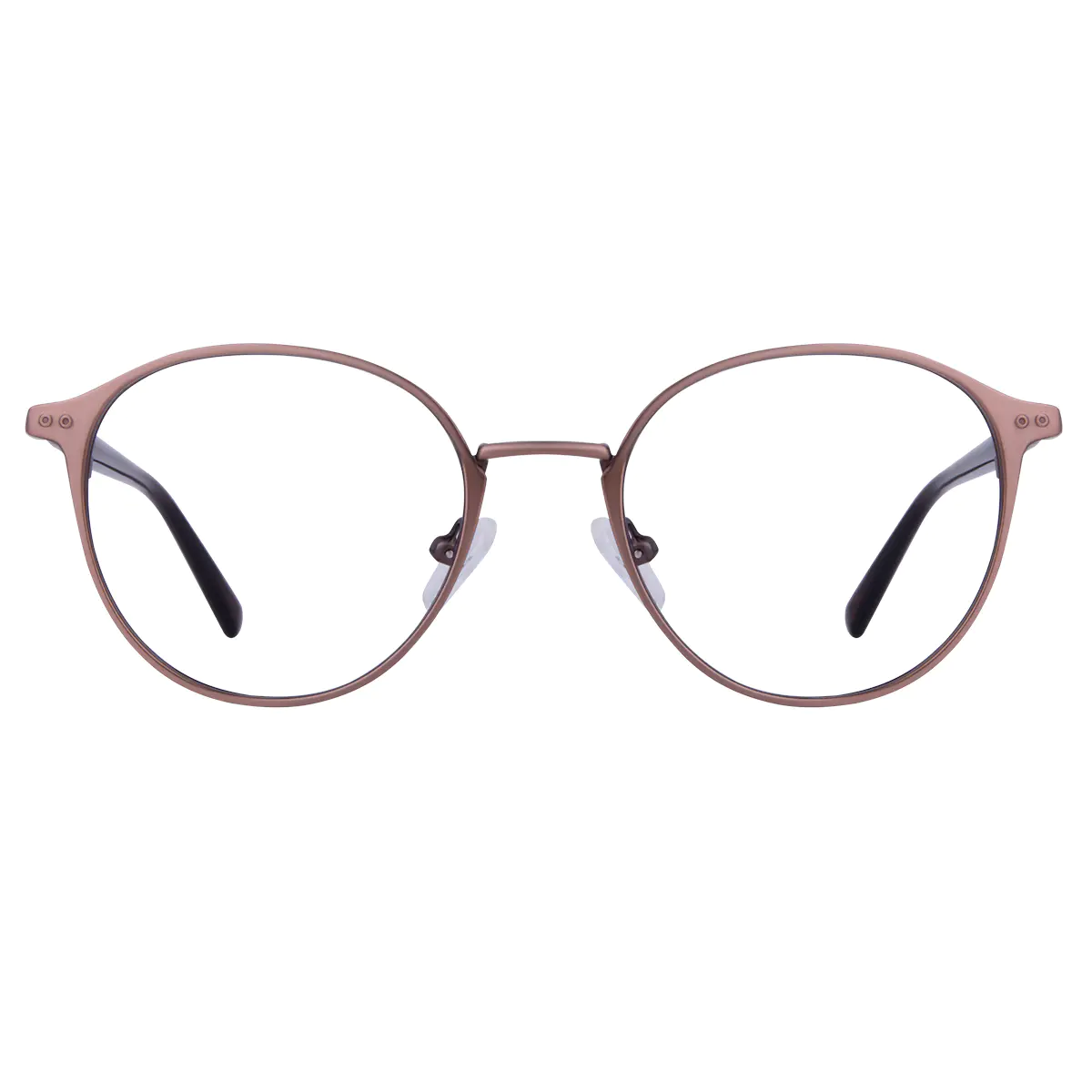 Round Brown/Gold Eyeglasses