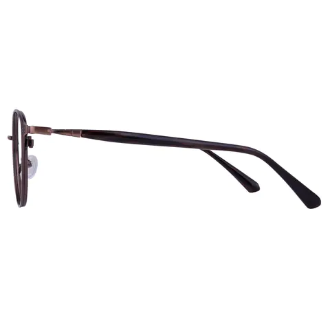 Round Brown/Gold Eyeglasses