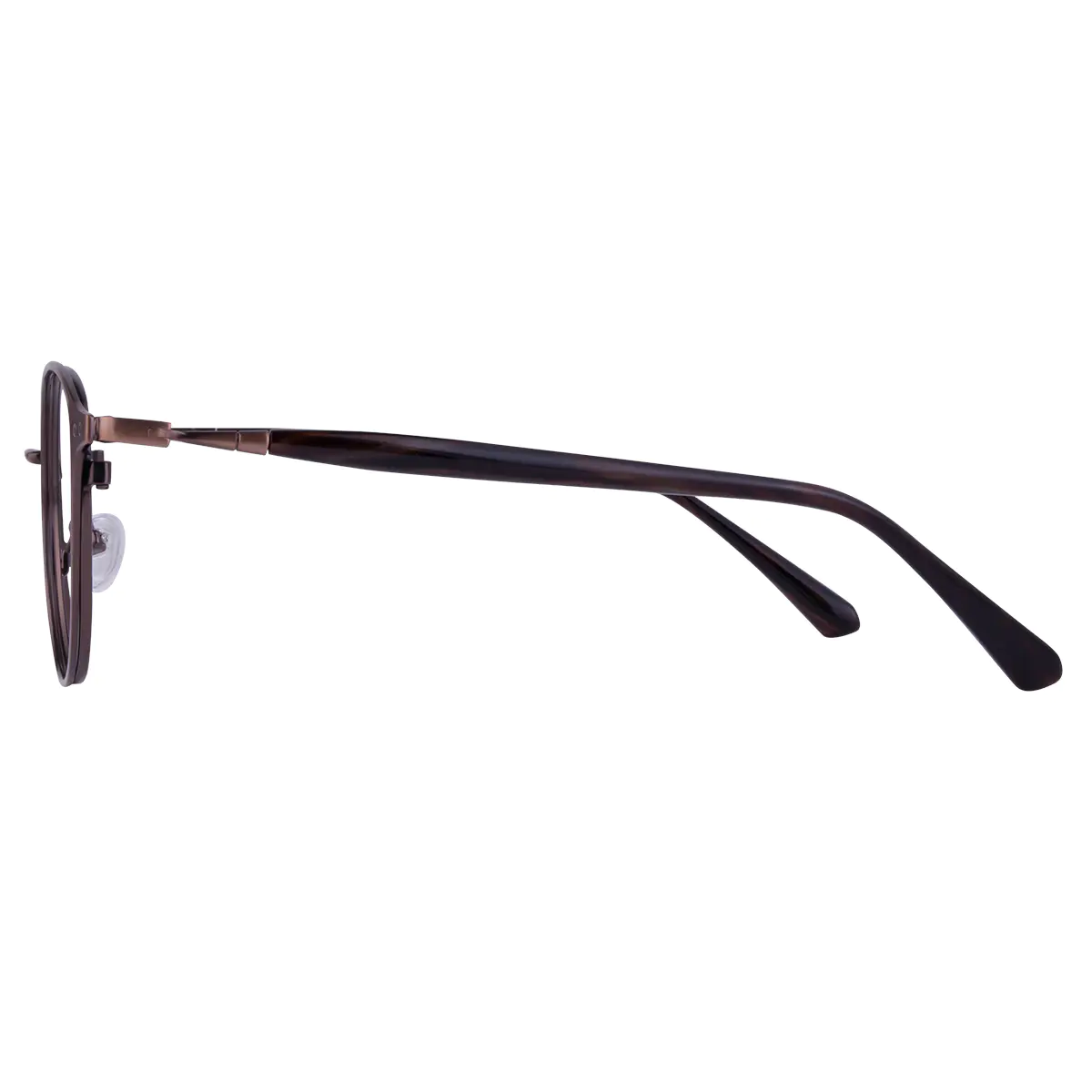 Round Brown/Gold Eyeglasses