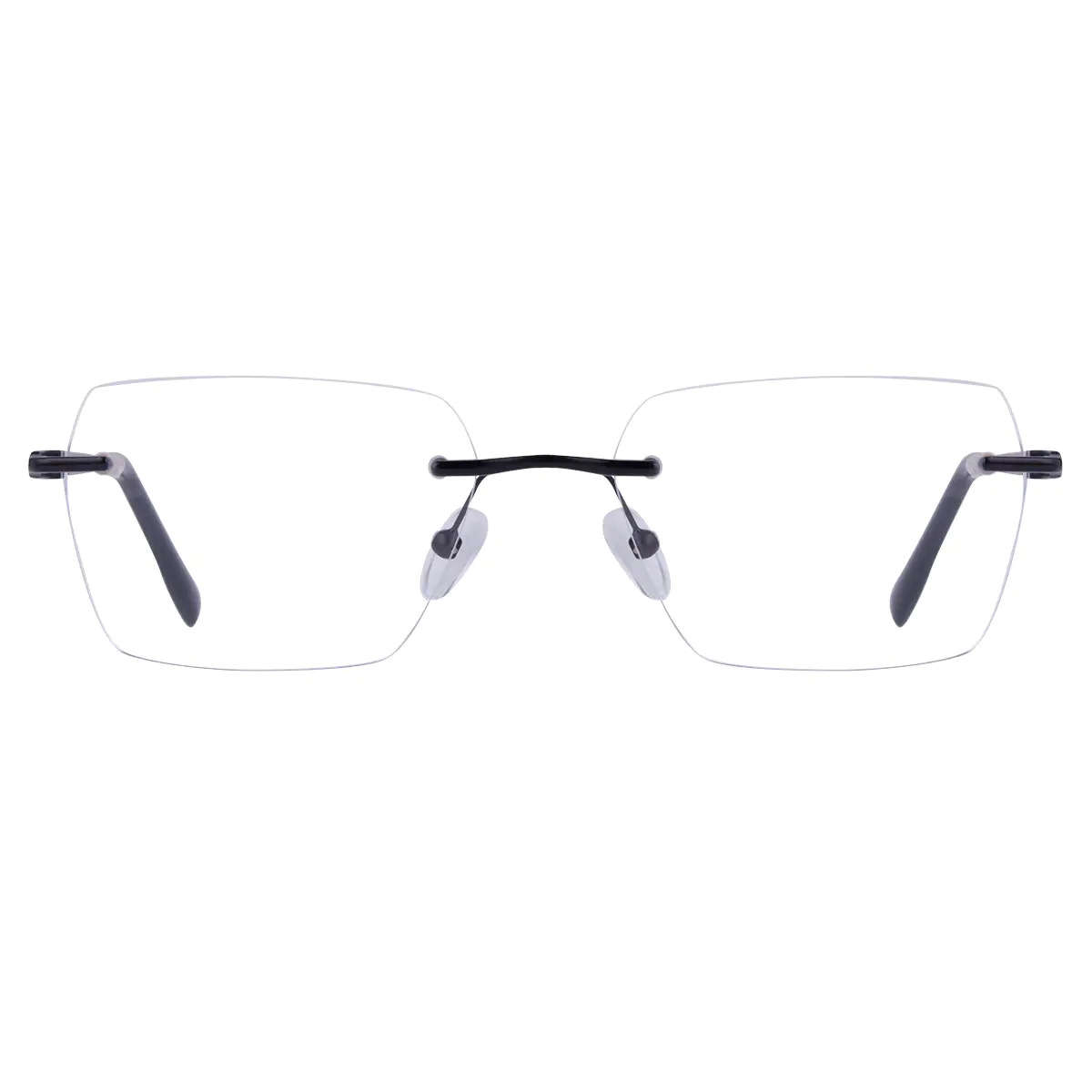 Square Black Silver Eyeglasses