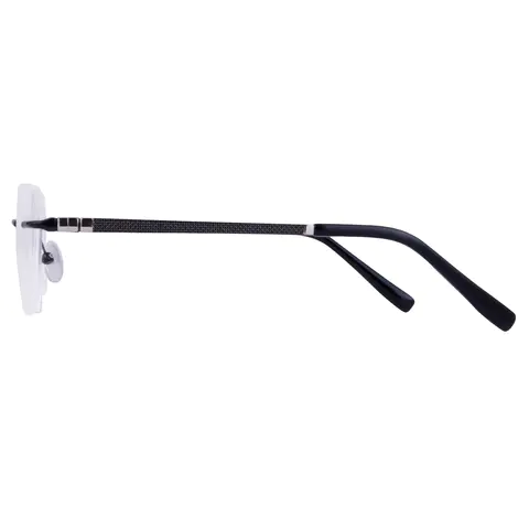 Square Black Silver Eyeglasses