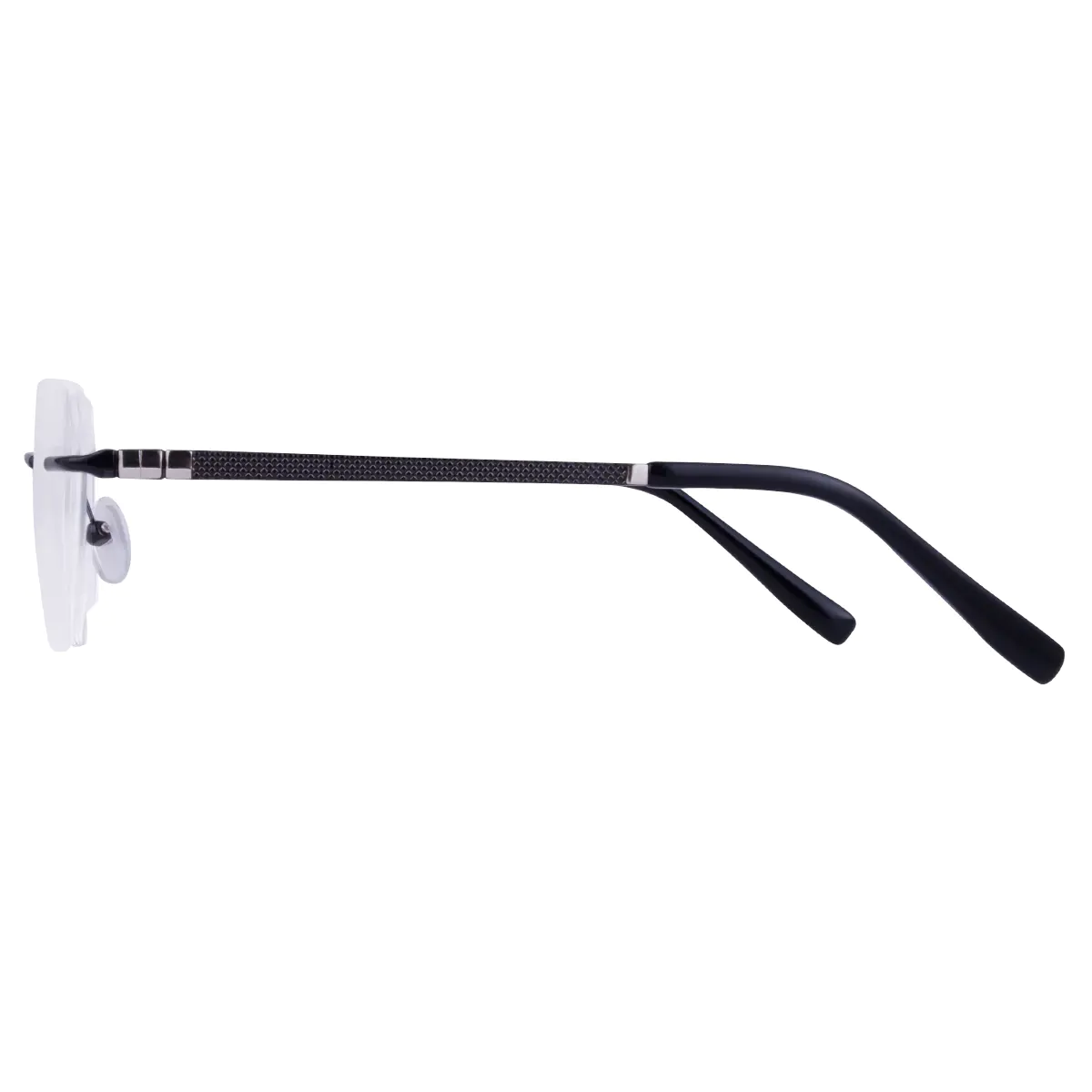 Square Black Silver Eyeglasses
