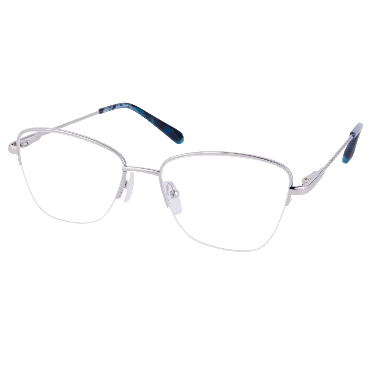 Square Silver Eyeglasses