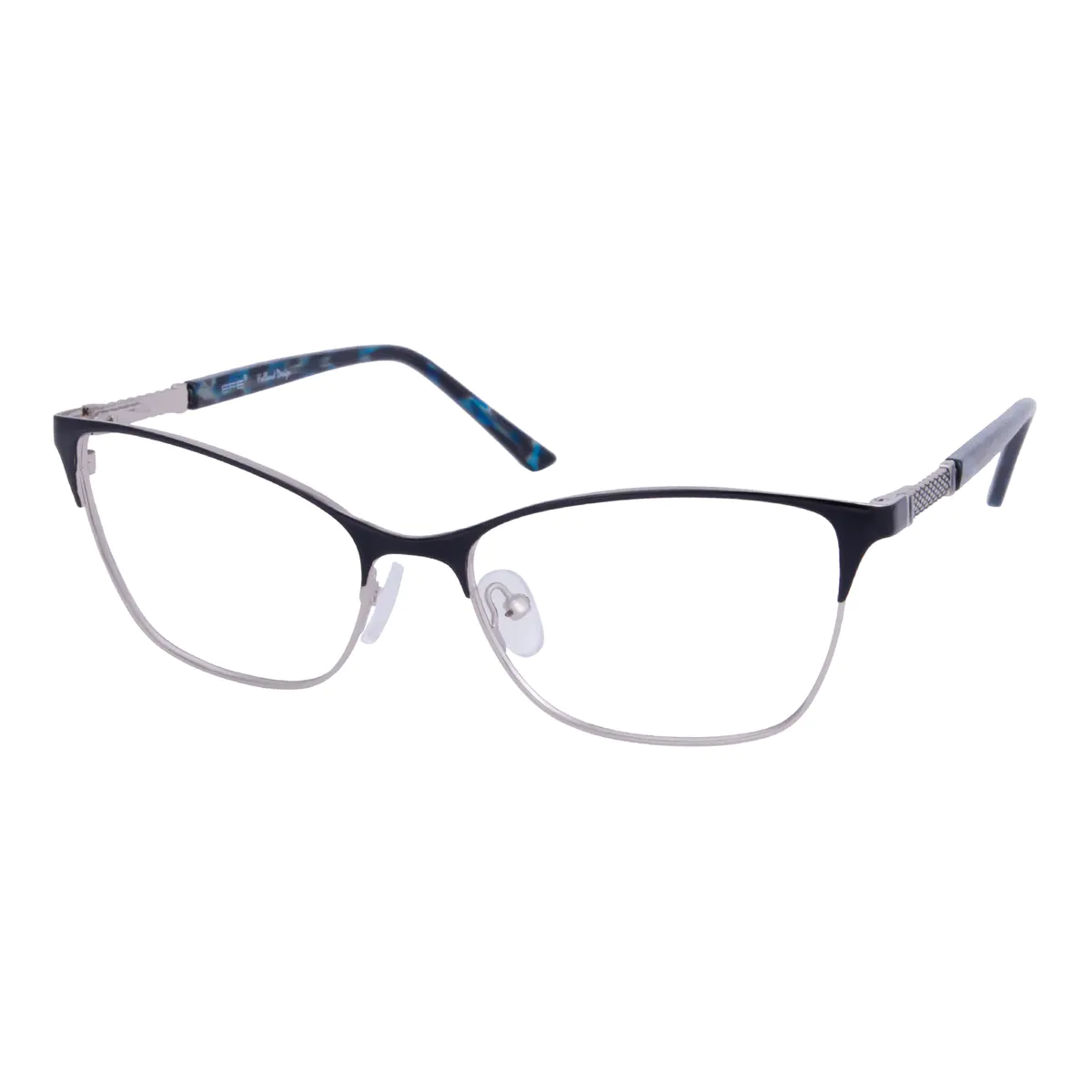 Browline Black Silver Eyeglasses