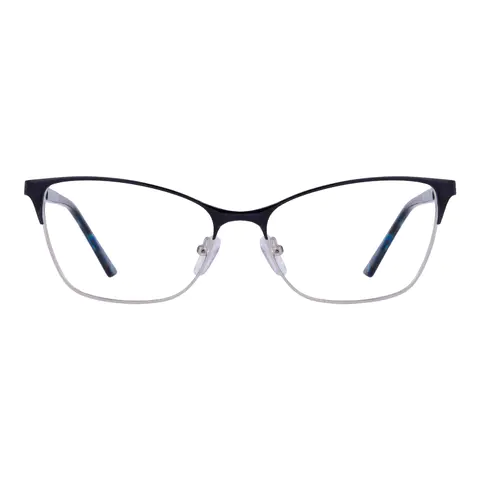 Browline Black Silver Eyeglasses