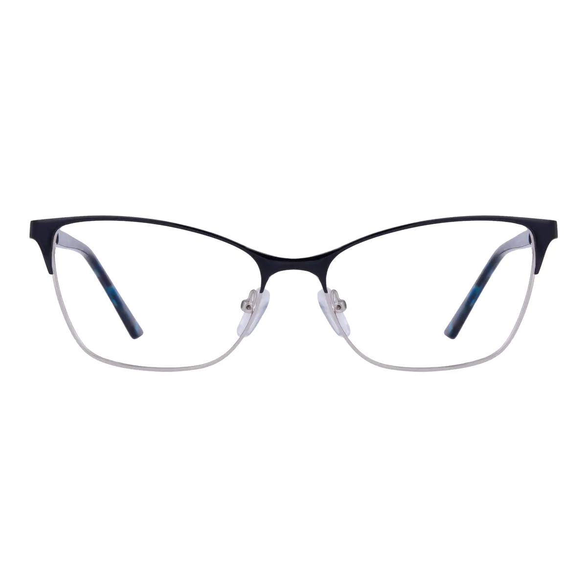 Browline Black Silver Eyeglasses