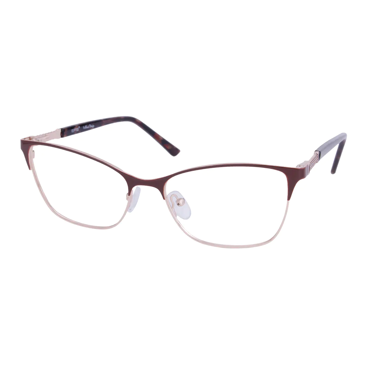 Browline Brown/Gold Eyeglasses