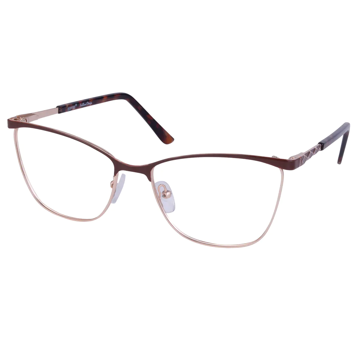 Square Brown/Gold Eyeglasses
