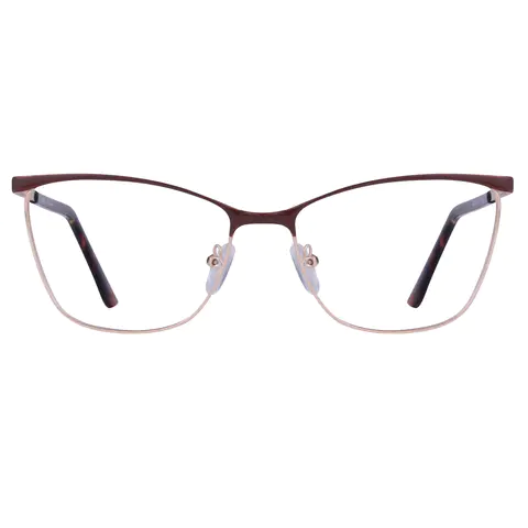 Square Brown/Gold Eyeglasses