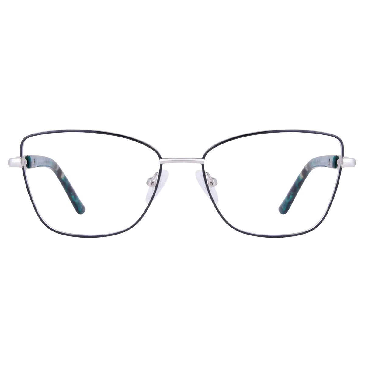 Square Black Silver Eyeglasses