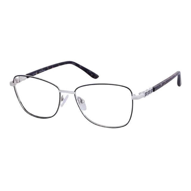 Square Black Silver Eyeglasses