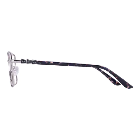 Square Black Silver Reading Glasses