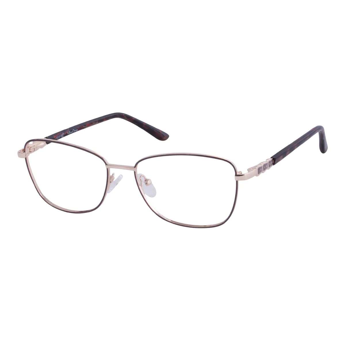 Square Black/Pink Gold Eyeglasses