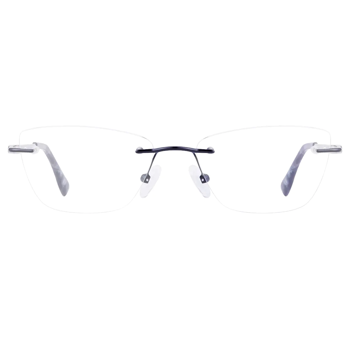 Square Black Silver Eyeglasses
