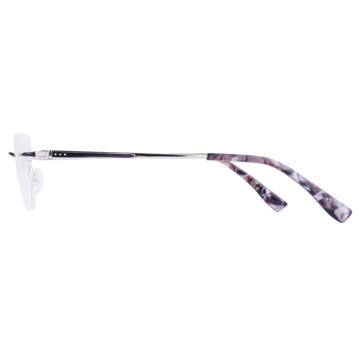 Square Black Silver Eyeglasses