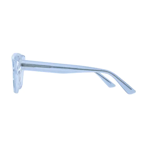 Rectangle Transparent Blue Eyeglasses