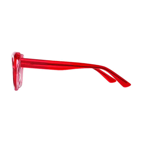 Rectangle Transparent Red Eyeglasses