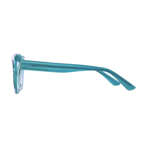 Rectangle Transparent Green Eyeglasses