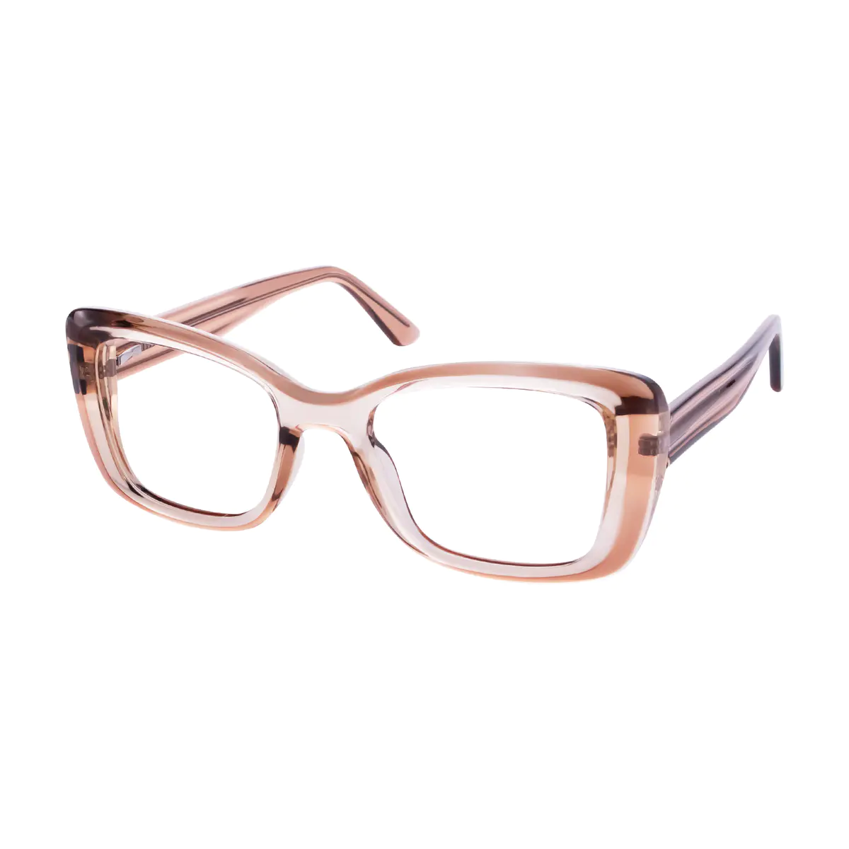 Rectangle Transparent Amber Eyeglasses