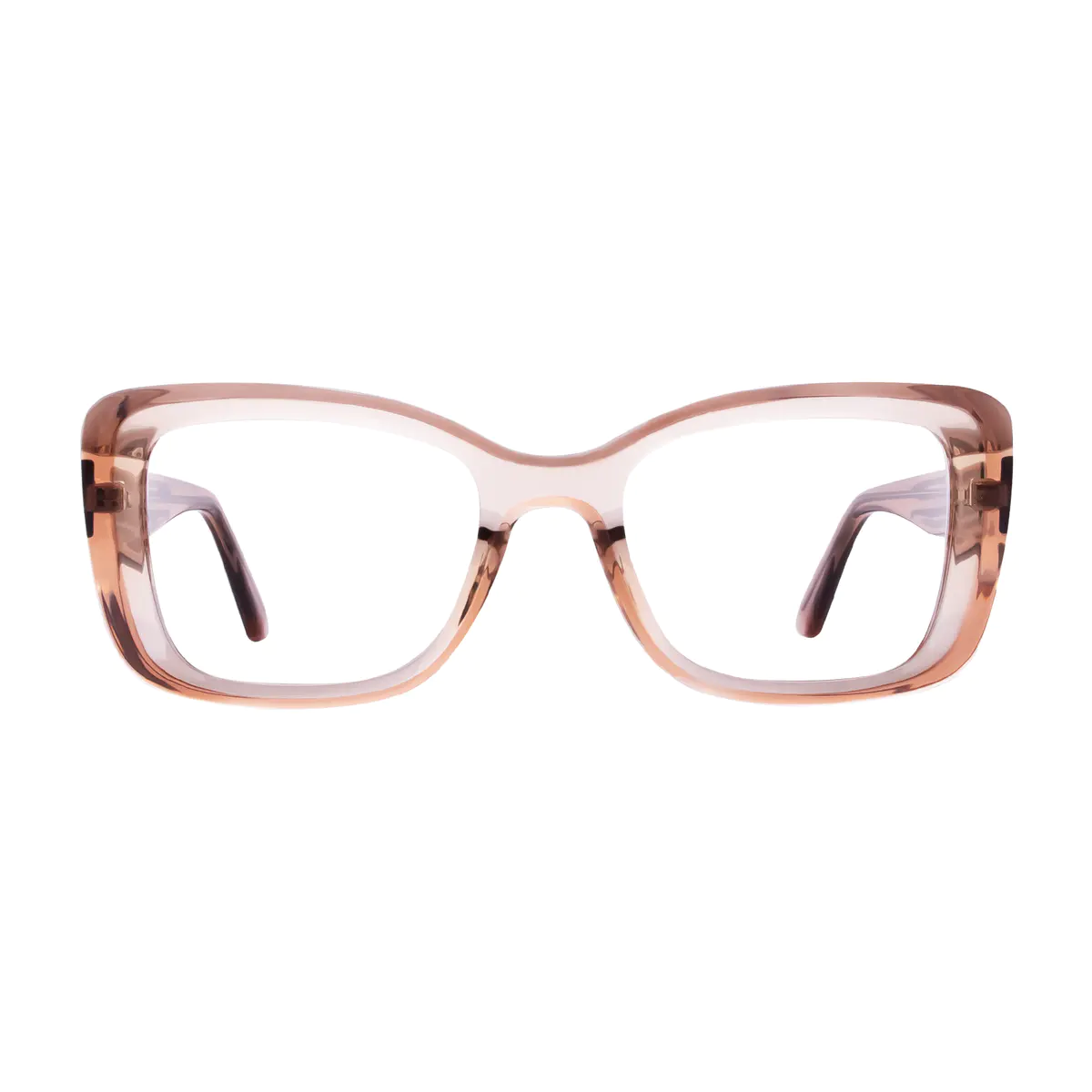 Rectangle Transparent Amber Eyeglasses