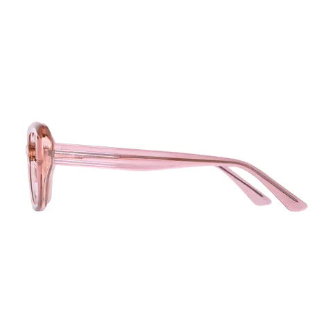 Rectangle Transparent Pink Eyeglasses