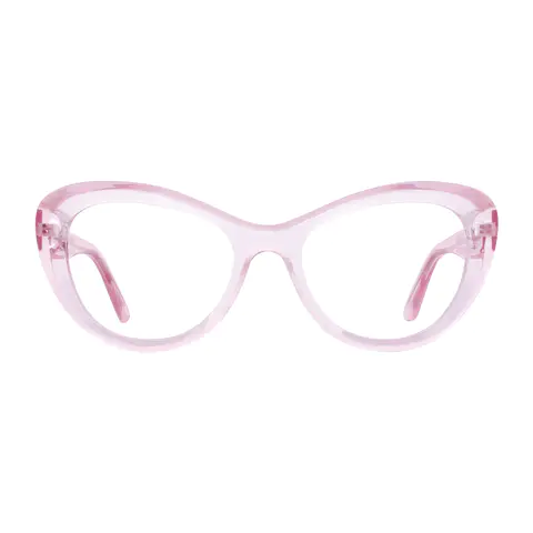 Cat-eye Transparent Pink Eyeglasses