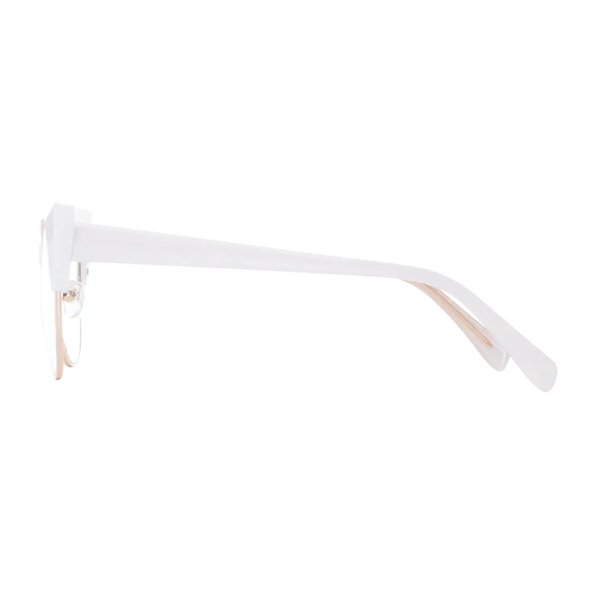 Cat-eye White/Gold Eyeglasses