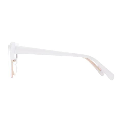 Cat-eye White/Gold Eyeglasses