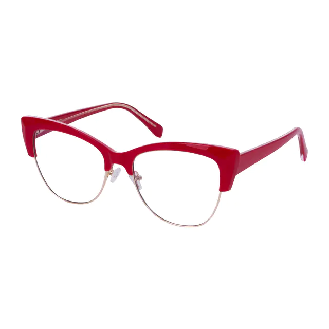 Cat-eye Red/Gold Eyeglasses