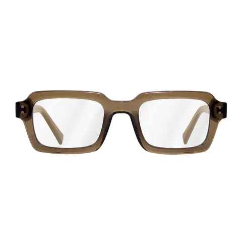 Rectangle Transparent Brown Eyeglasses