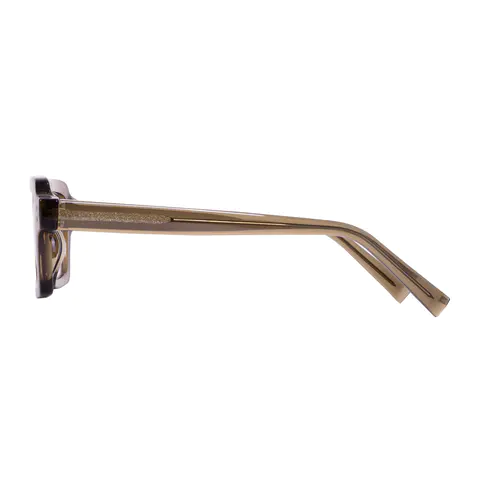 Rectangle Transparent Brown Eyeglasses