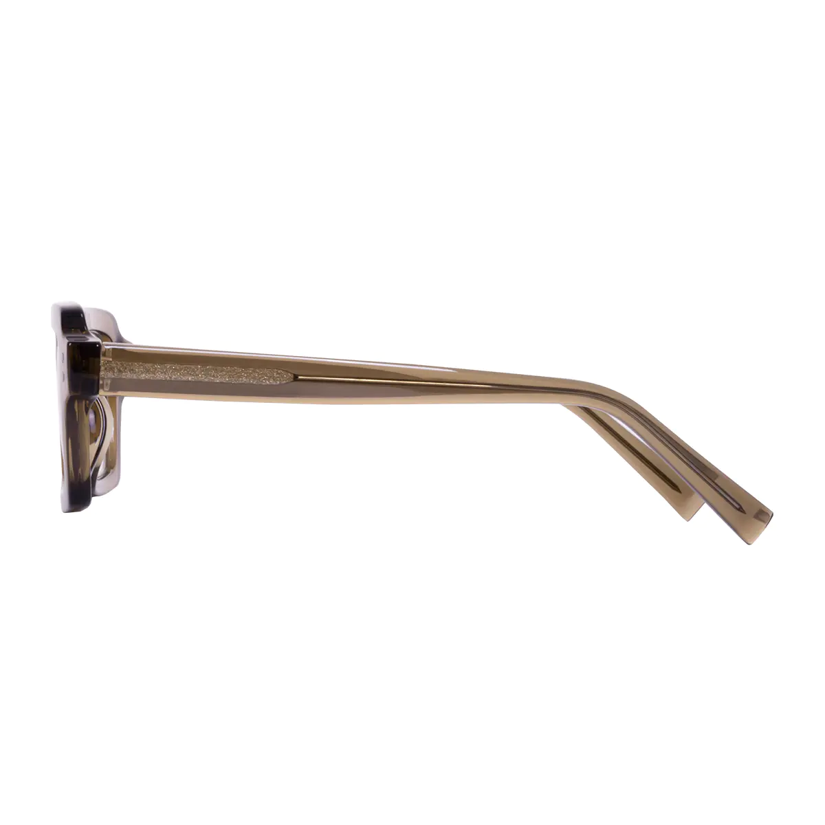 Rectangle Transparent Brown Eyeglasses