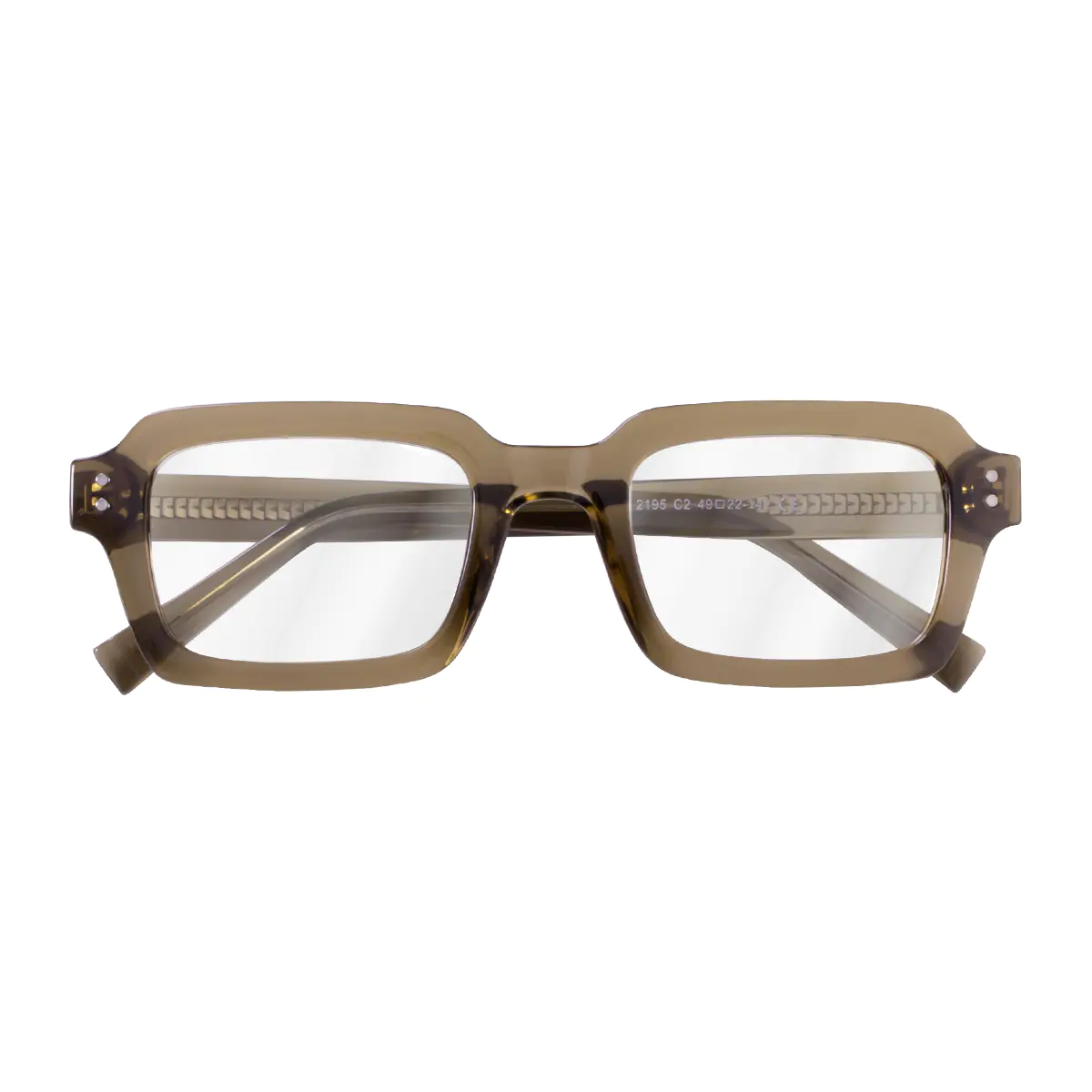 Rectangle Transparent Brown Eyeglasses