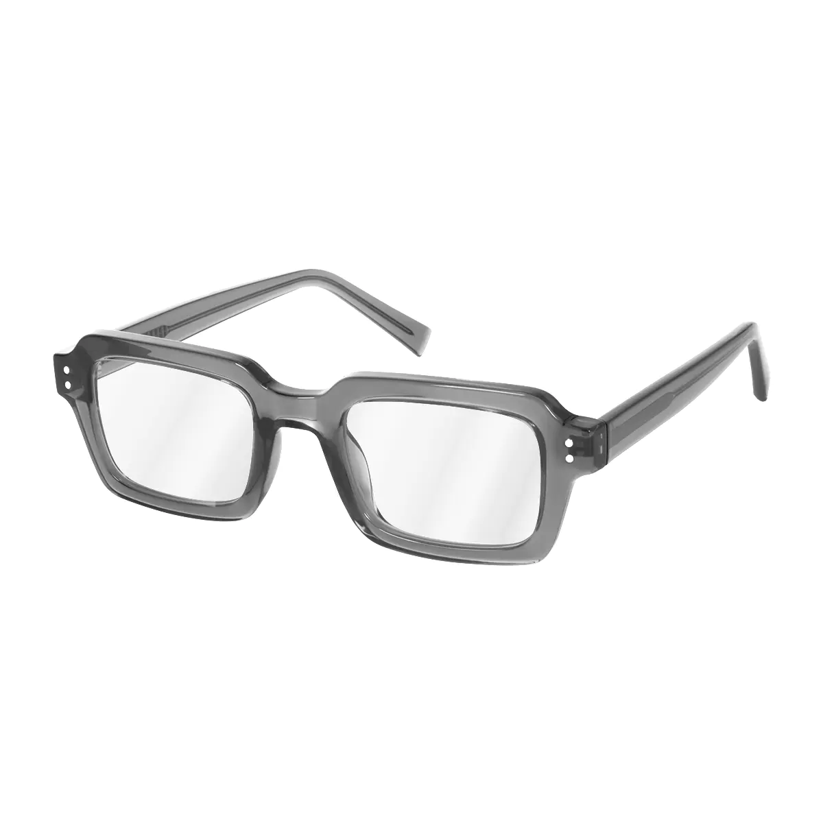 Rectangle Transparent Gray Eyeglasses
