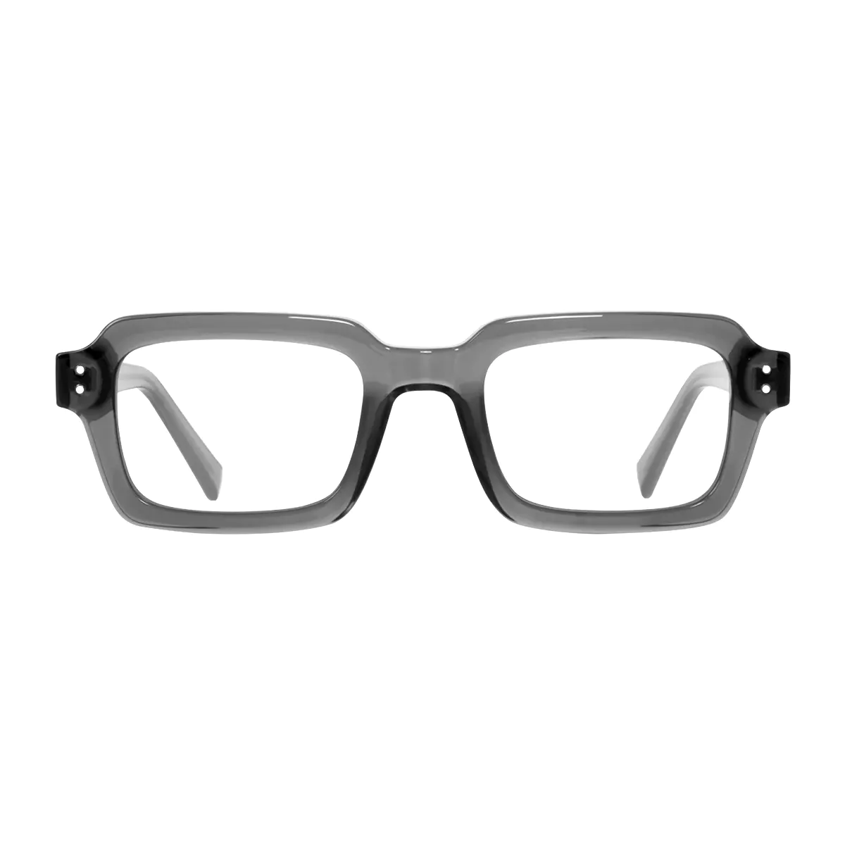 Rectangle Transparent Gray Eyeglasses