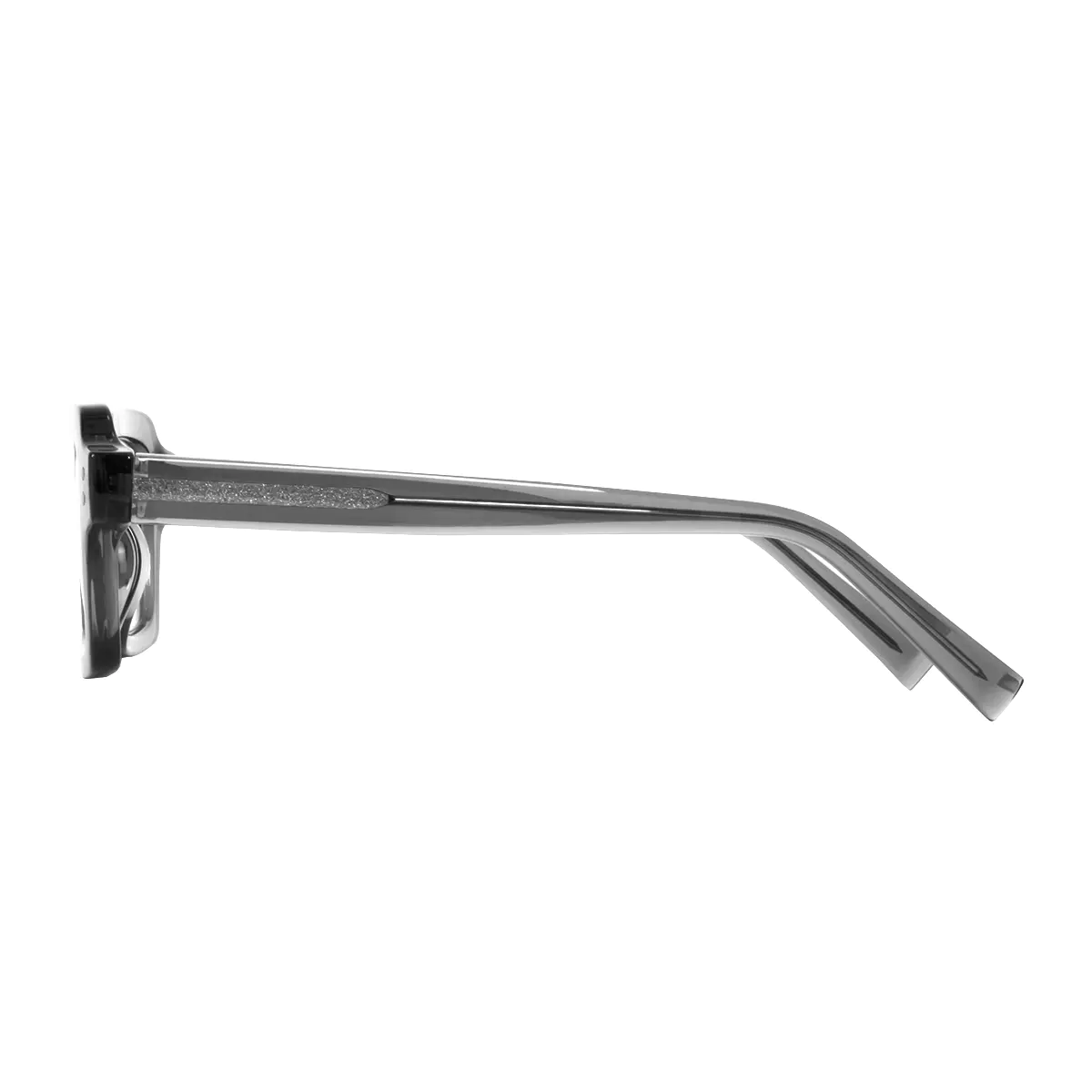 Rectangle Transparent Gray Eyeglasses
