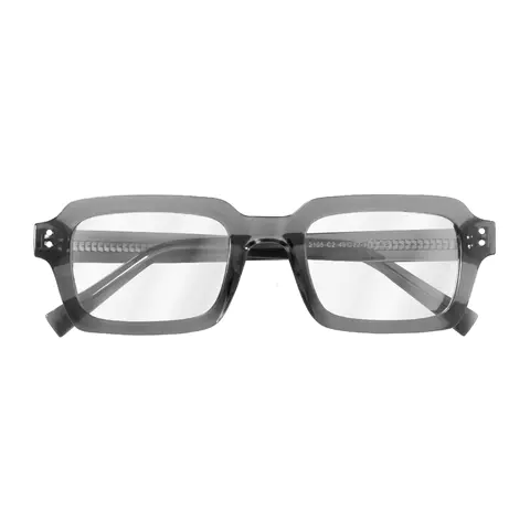 Rectangle Transparent Gray Eyeglasses