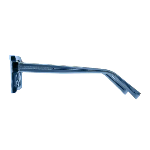 Rectangle Transparent Blue Eyeglasses