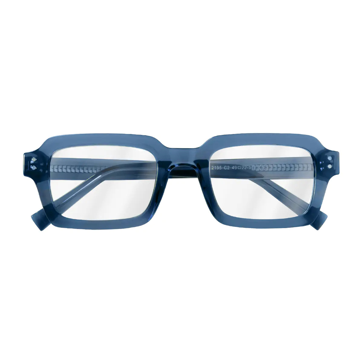 Rectangle Transparent Blue Eyeglasses