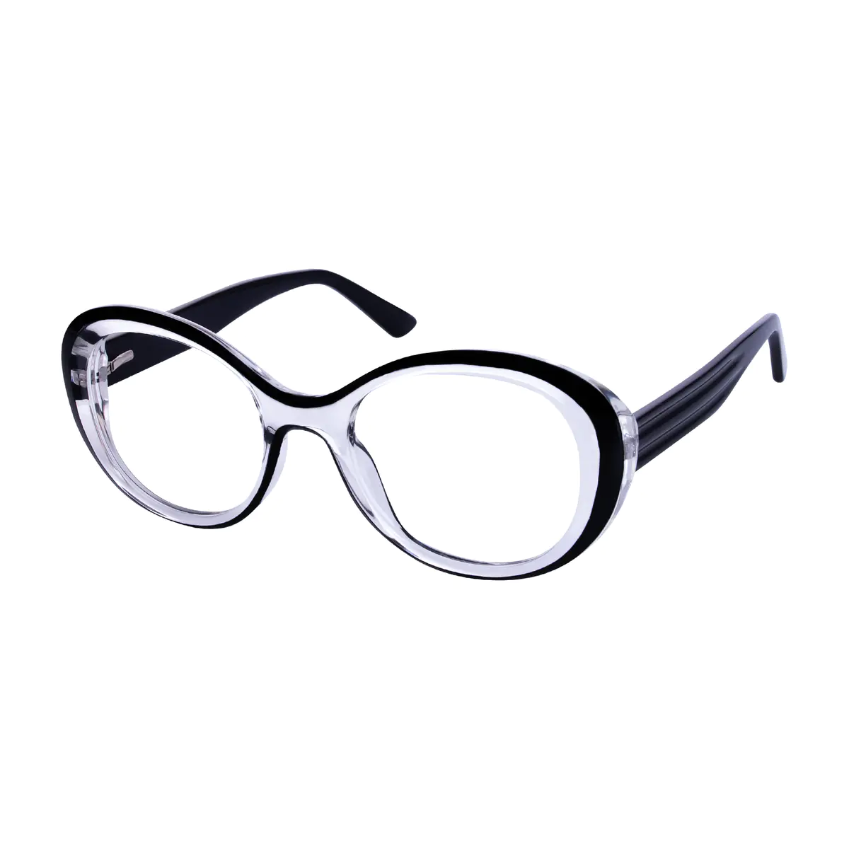 Round Black/Clear Eyeglasses