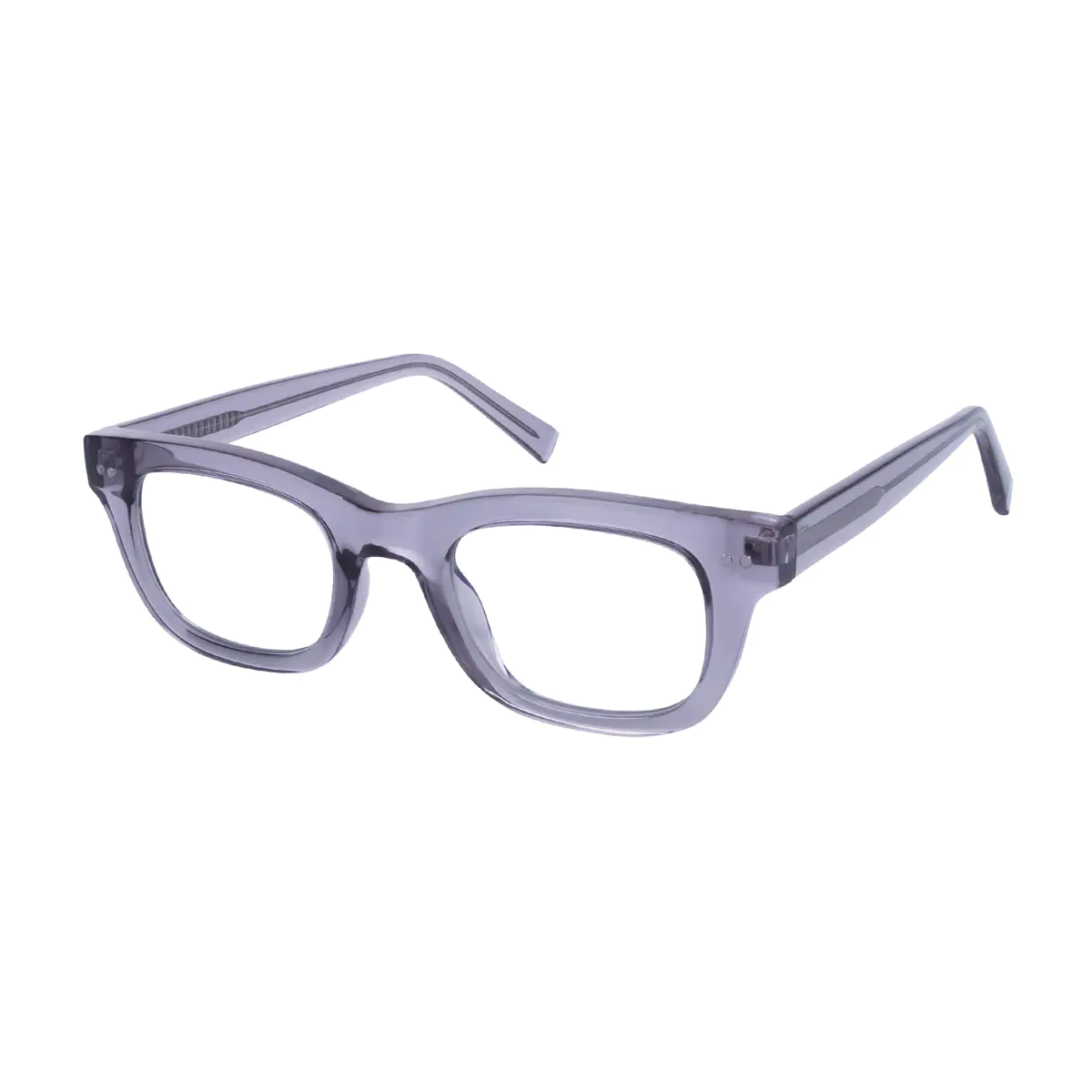 Rectangle Transparent Gray Eyeglasses