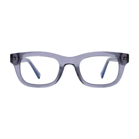 Rectangle Transparent Gray Eyeglasses