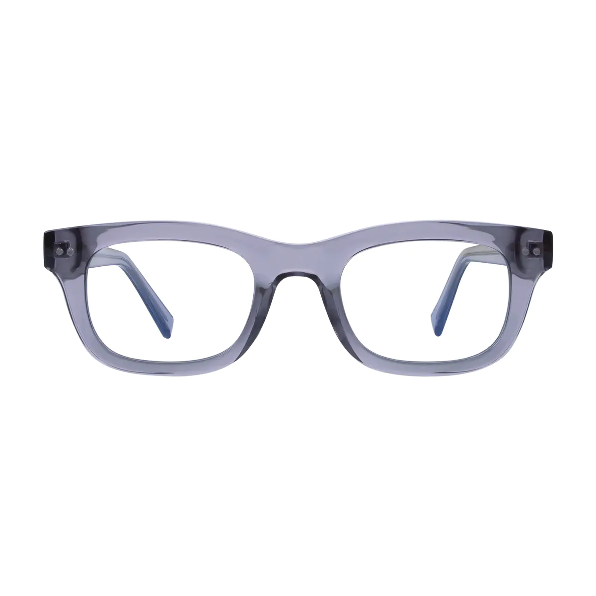 Rectangle Transparent Gray Eyeglasses