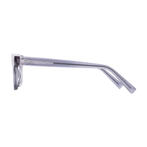Rectangle Transparent Gray Eyeglasses