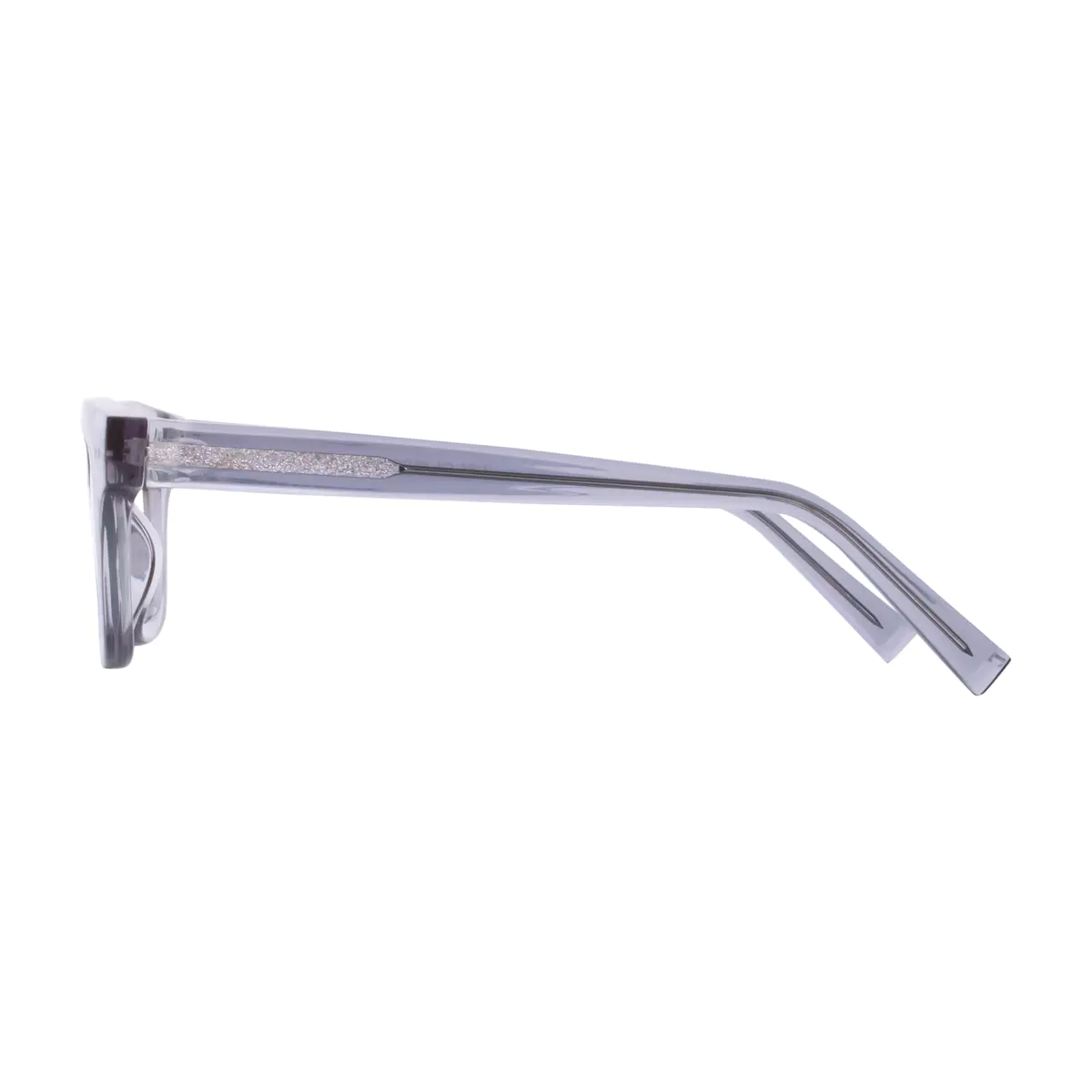 Rectangle Transparent Gray Eyeglasses