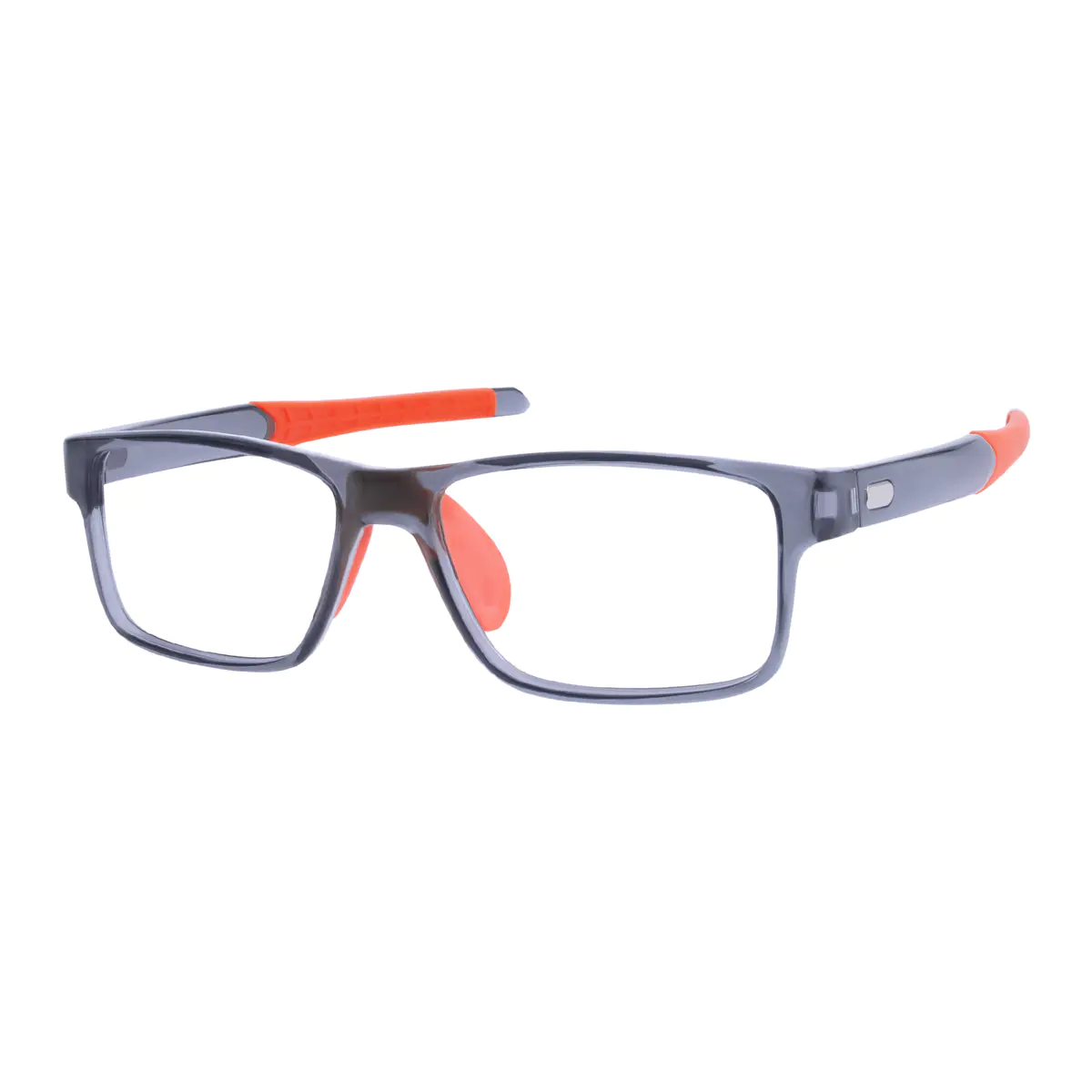 Rectangle Transparent Gray Eyeglasses